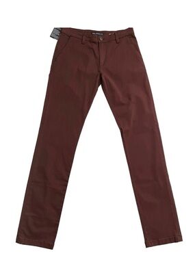 Mavi Johnny pants burgundy chinos trouser men slim leg NWT stretch cotton 30/34